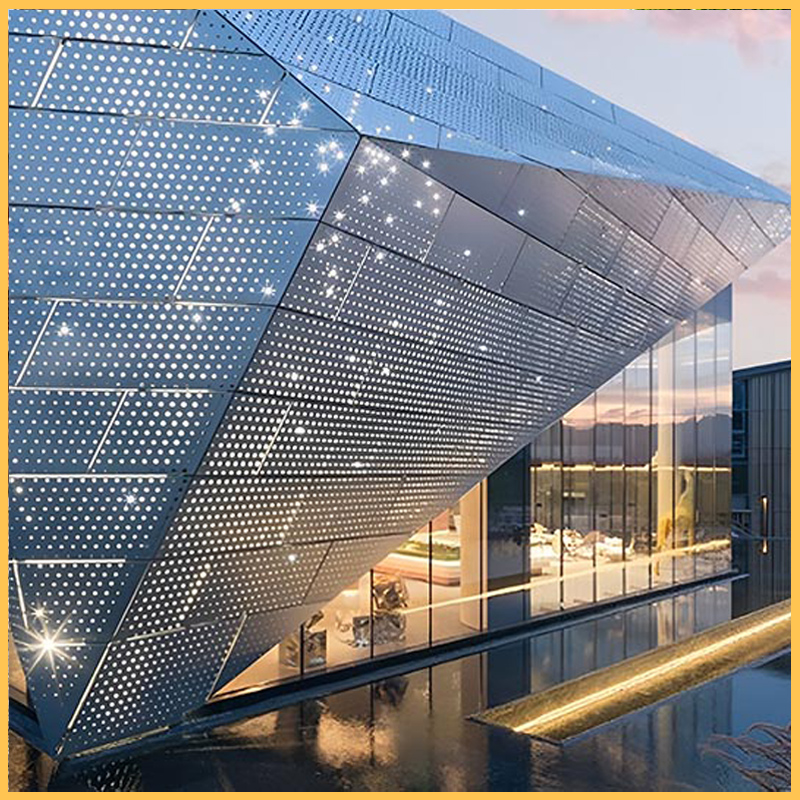 Perforated Metal Panels Mastery in Sustainable Architecture Blends Energy Efficiency with Aesthetic Design