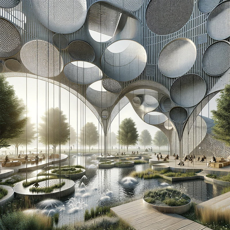 perforated metal sound absorbing panels