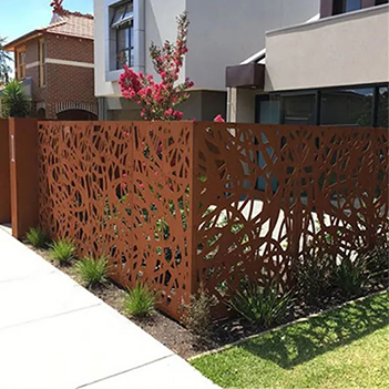 Laser cutting Corten steel screen