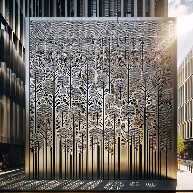decorative perforated aluminum metal panels